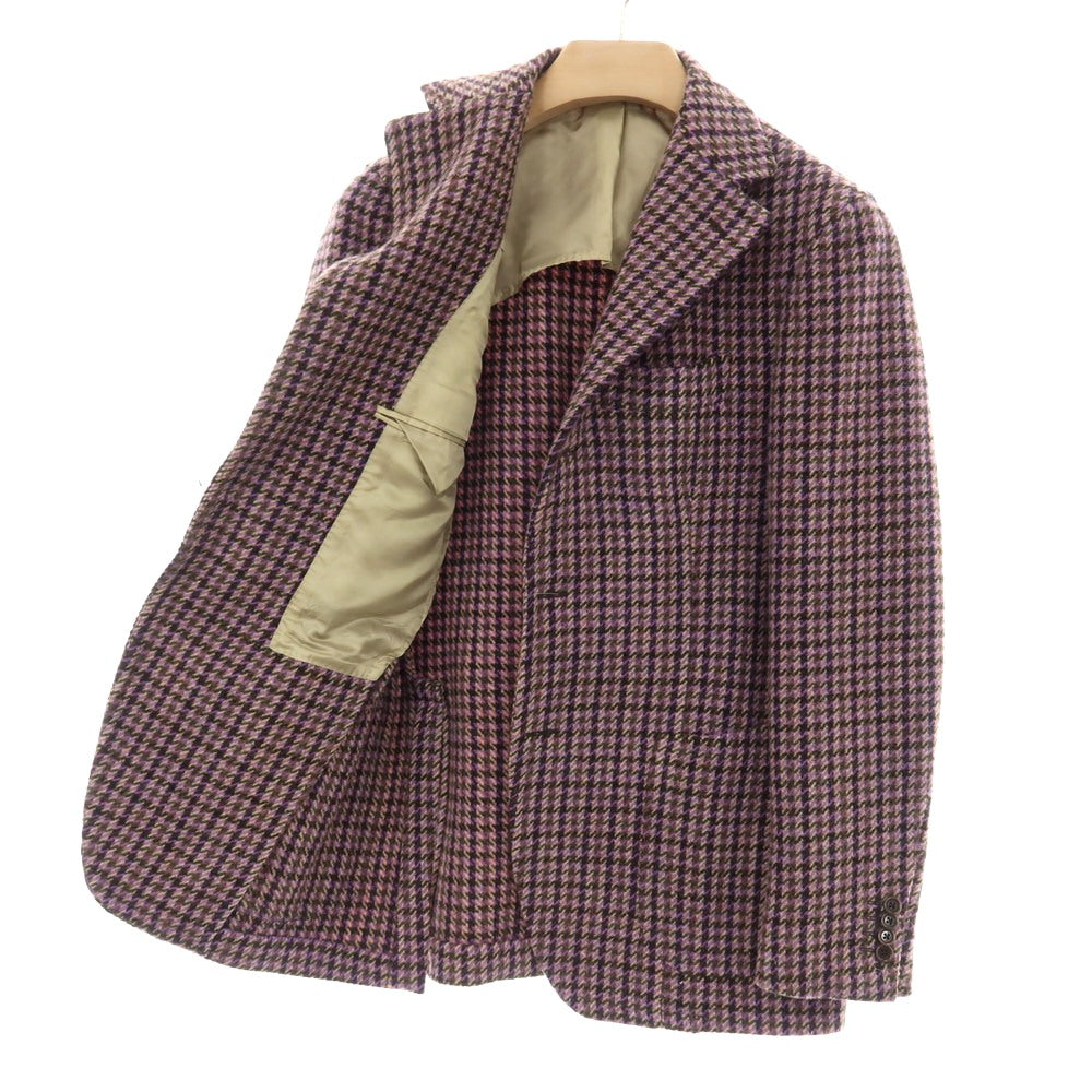 【中古】ティト アレグレット TITO ALLEGRETTO ウール チェック 3B カジュアルジャケット パープル系【サイズ46】【 状態ランクB 】【 メンズ 】