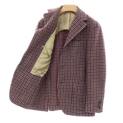 【中古】ティト アレグレット TITO ALLEGRETTO ウール チェック 3B カジュアルジャケット パープル系【サイズ46】【 状態ランクB 】【 メンズ 】