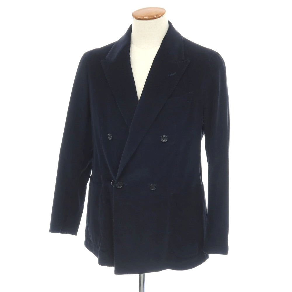 【中古】タリアトーレ TAGLIATORE ストレッチ コットン 細畝コーデュロイ ダブル4B カジュアルジャケット ネイビー【サイズ48】【 状態ランクB 】【 メンズ 】
