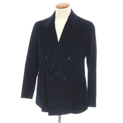 【中古】タリアトーレ TAGLIATORE ストレッチ コットン 細畝コーデュロイ ダブル4B カジュアルジャケット ネイビー【サイズ48】【 状態ランクB 】【 メンズ 】
