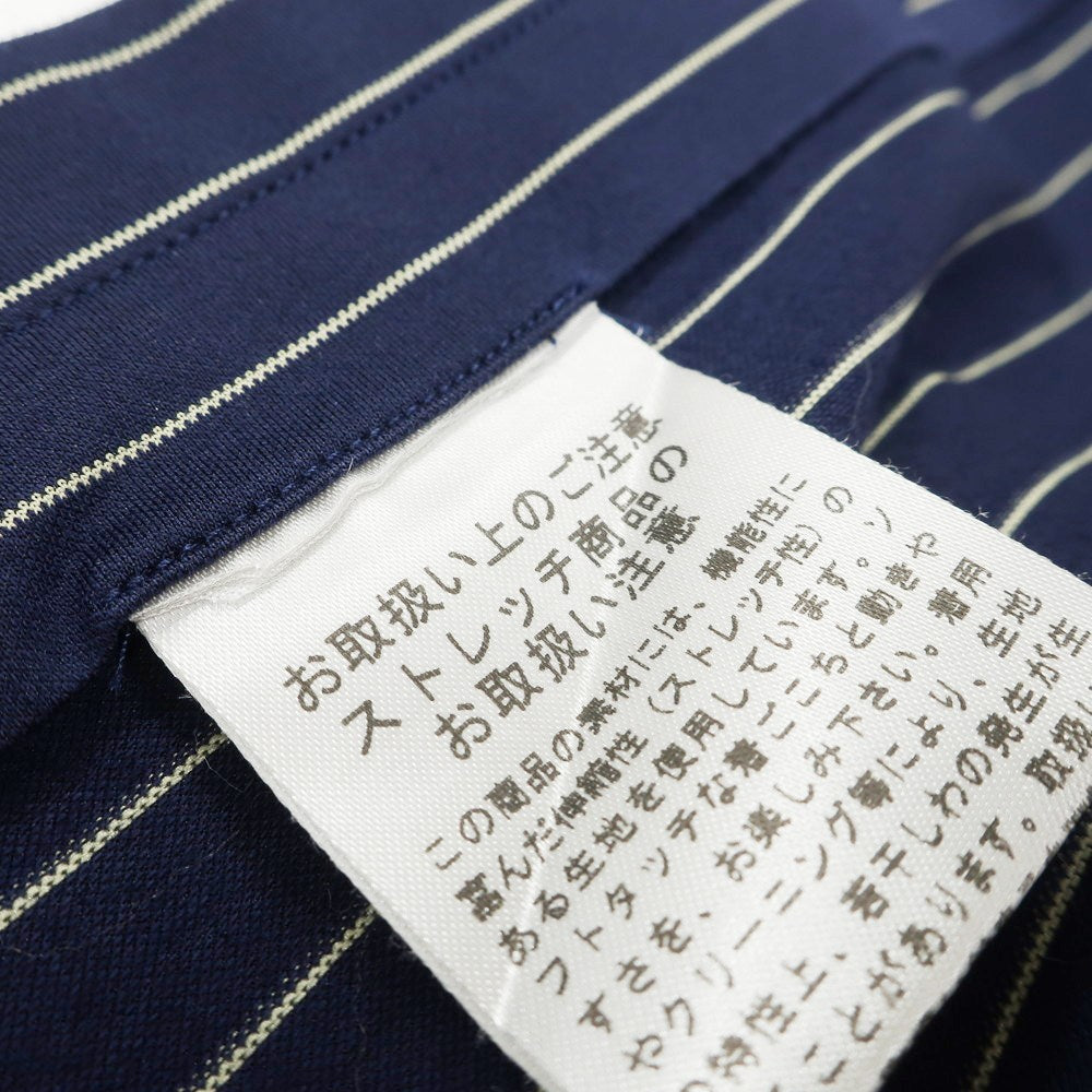 【中古】エストネーション ESTNATION コットン系 ストライプ セミワイドカラー カジュアルシャツ ネイビー【サイズXL】【 状態ランクB 】【 メンズ 】