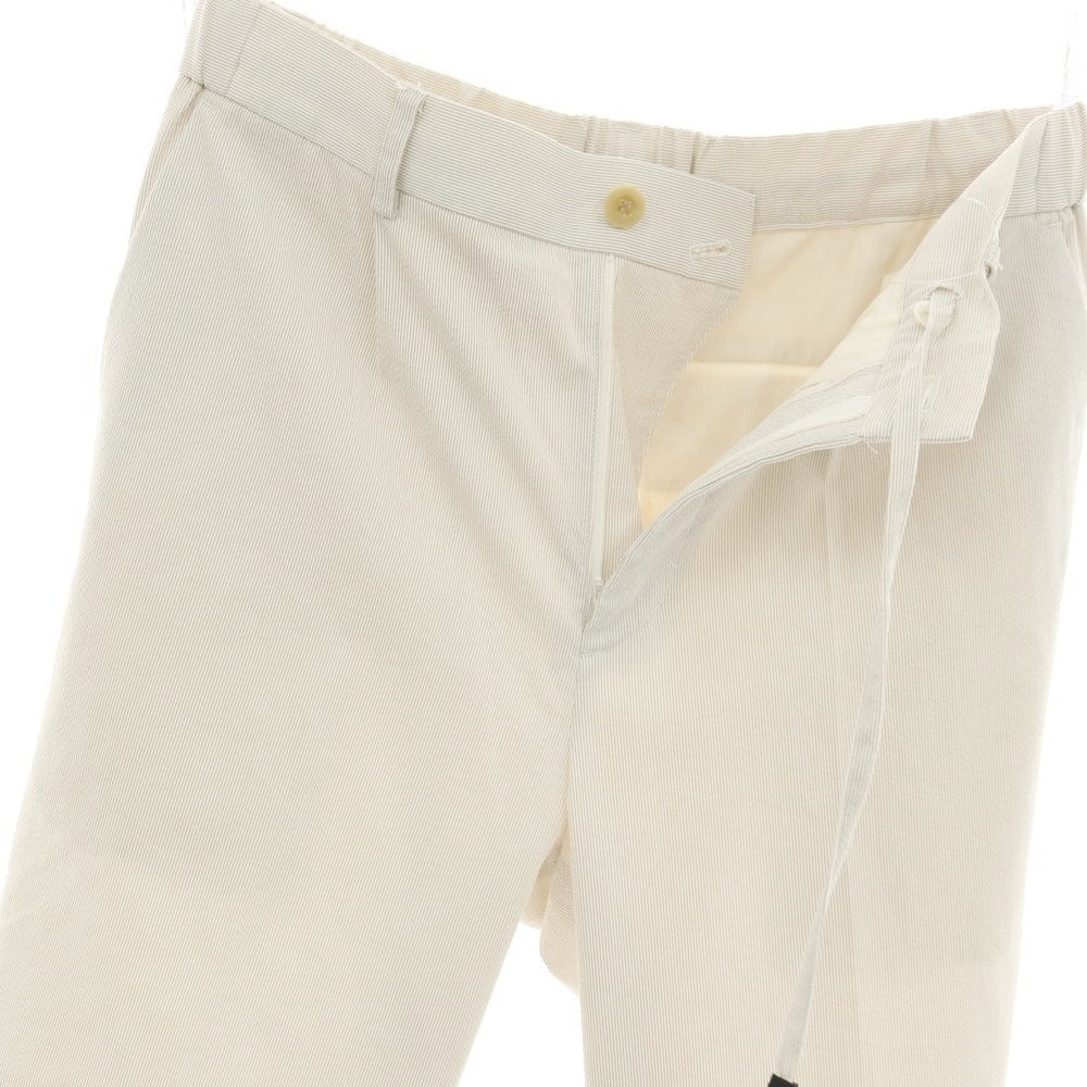 【SALE30%OFF/返品不可】【中古】エストネーション ESTNATION ストレッチ コットン系 ストライプ イージースラックスパンツ ホワイトxグレージュ【 サイズ48 】【 状態ランクB 】【 メンズ 】