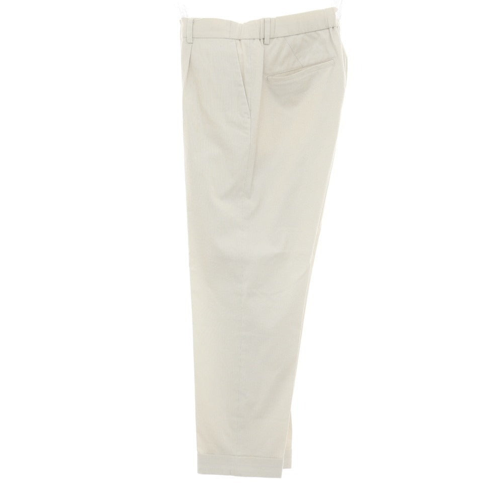 【SALE30%OFF/返品不可】【中古】エストネーション ESTNATION ストレッチ コットン系 ストライプ イージースラックスパンツ ホワイトxグレージュ【 サイズ48 】【 状態ランクB 】【 メンズ 】