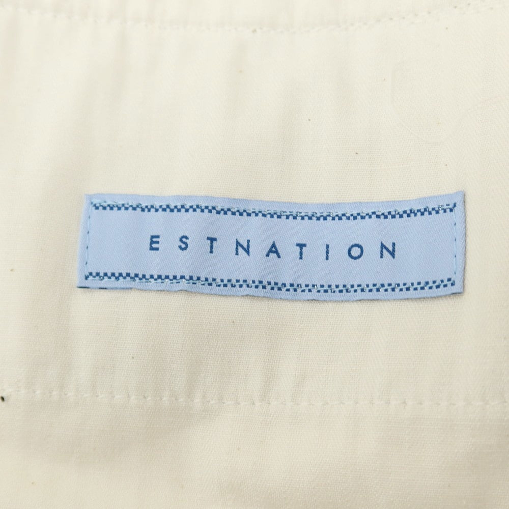 【SALE30%OFF/返品不可】【中古】エストネーション ESTNATION ストレッチ コットン系 ストライプ イージースラックスパンツ ホワイトxグレージュ【 サイズ48 】【 状態ランクB 】【 メンズ 】