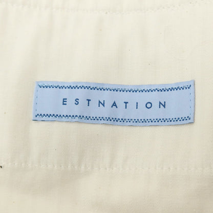 【SALE30%OFF/返品不可】【中古】エストネーション ESTNATION ストレッチ コットン系 ストライプ イージースラックスパンツ ホワイトxグレージュ【 サイズ48 】【 状態ランクB 】【 メンズ 】