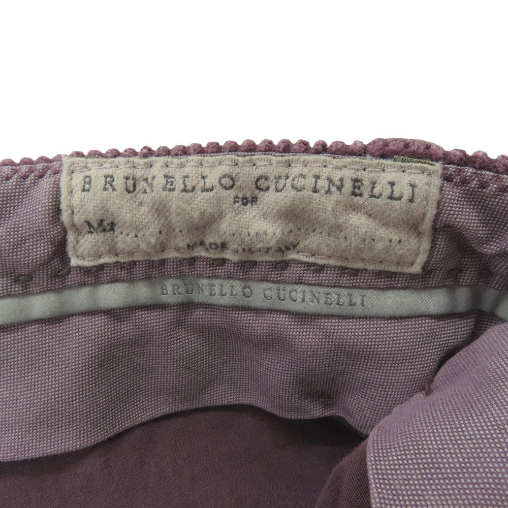 【中古】ブルネロクチネリ Brunello Cucinelli コットン 太畝 コーデュロイパンツ パープル系【サイズ50】【 状態ランクB 】【 メンズ 】