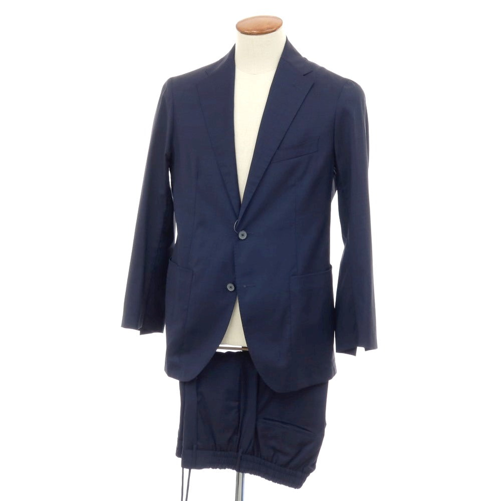 【中古】タリアトーレ TAGLIATORE ストレッチ ウール 2つボタンスーツ セットアップ ネイビー【サイズ48】【 状態ランクC 】【 メンズ 】