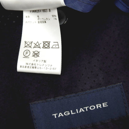 【中古】タリアトーレ TAGLIATORE ストレッチ ウール 2つボタンスーツ セットアップ ネイビー【サイズ48】【 状態ランクC 】【 メンズ 】