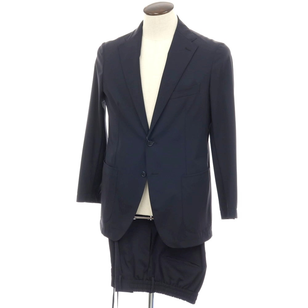 【中古】タリアトーレ TAGLIATORE ストレッチ ナイロン 2つボタンスーツ セットアップ ダークネイビー【サイズ50】【 状態ランクB 】【 メンズ 】