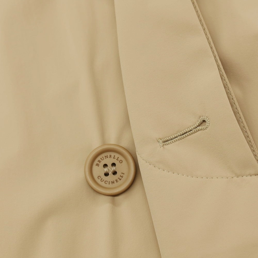【中古】ブルネロクチネリ Brunello Cucinelli ストレッチ ナイロン ステンカラーコート ベージュ【サイズ46】【 状態ランクA 】【 メンズ 】