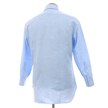 【中古】バルバ BARBA コットンリネン ワイドカラー ドレスシャツ ライトブルー【サイズ40】【 状態ランクA 】【 メンズ 】