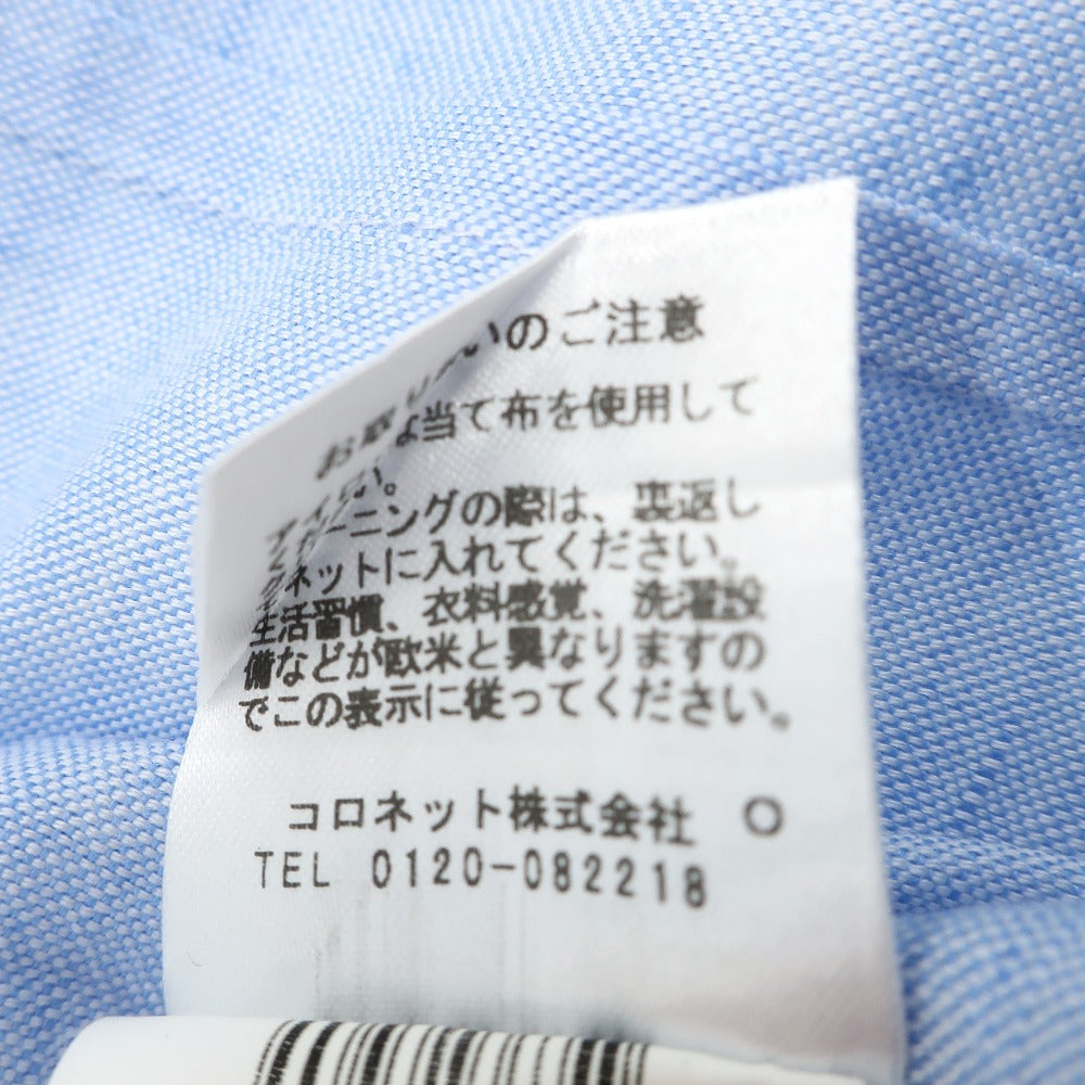 【中古】バルバ BARBA コットンリネン ワイドカラー ドレスシャツ ライトブルー【サイズ40】【 状態ランクA 】【 メンズ 】