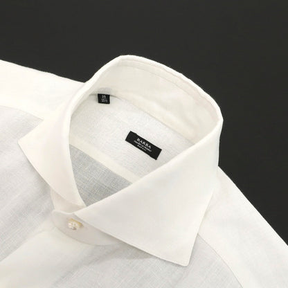 【中古】バルバ BARBA リネン ホリゾンタルカラー ドレスシャツ ホワイト【サイズ39】【 状態ランクB 】【 メンズ 】