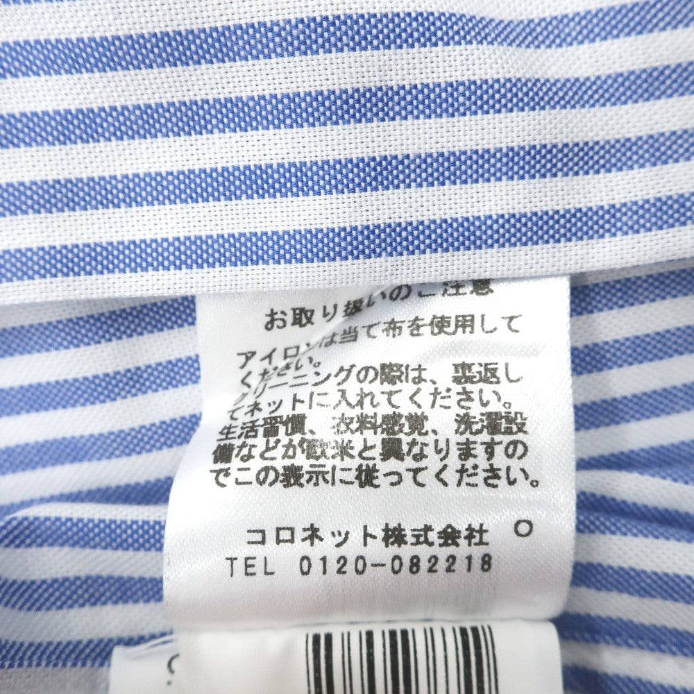 【中古】バルバ BARBA コットン ストライプ ワイドカラー ドレスシャツ ブルーxホワイト【サイズ40】【 状態ランクA 】【 メンズ 】