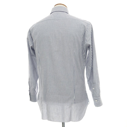 【SALE30%OFF/返品不可】【中古】バルバ BARBA コットン ストライプ ワイドカラー ドレスシャツ ネイビーxホワイト【 サイズ40 】【 状態ランクA 】【 メンズ 】