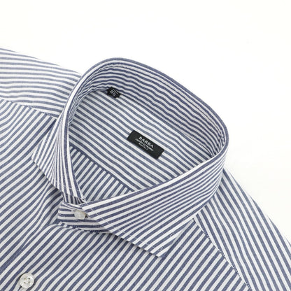 【SALE30%OFF/返品不可】【中古】バルバ BARBA コットン ストライプ ワイドカラー ドレスシャツ ネイビーxホワイト【 サイズ40 】【 状態ランクA 】【 メンズ 】
