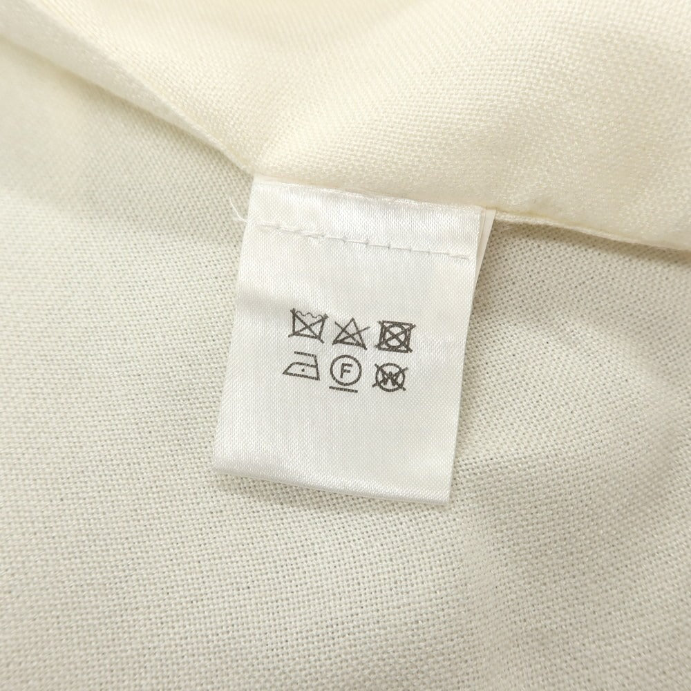 【中古】バルバ BARBA レーヨンウール ワイドカラー ドレスシャツ アイボリー【サイズ40】【 状態ランクB 】【 メンズ 】