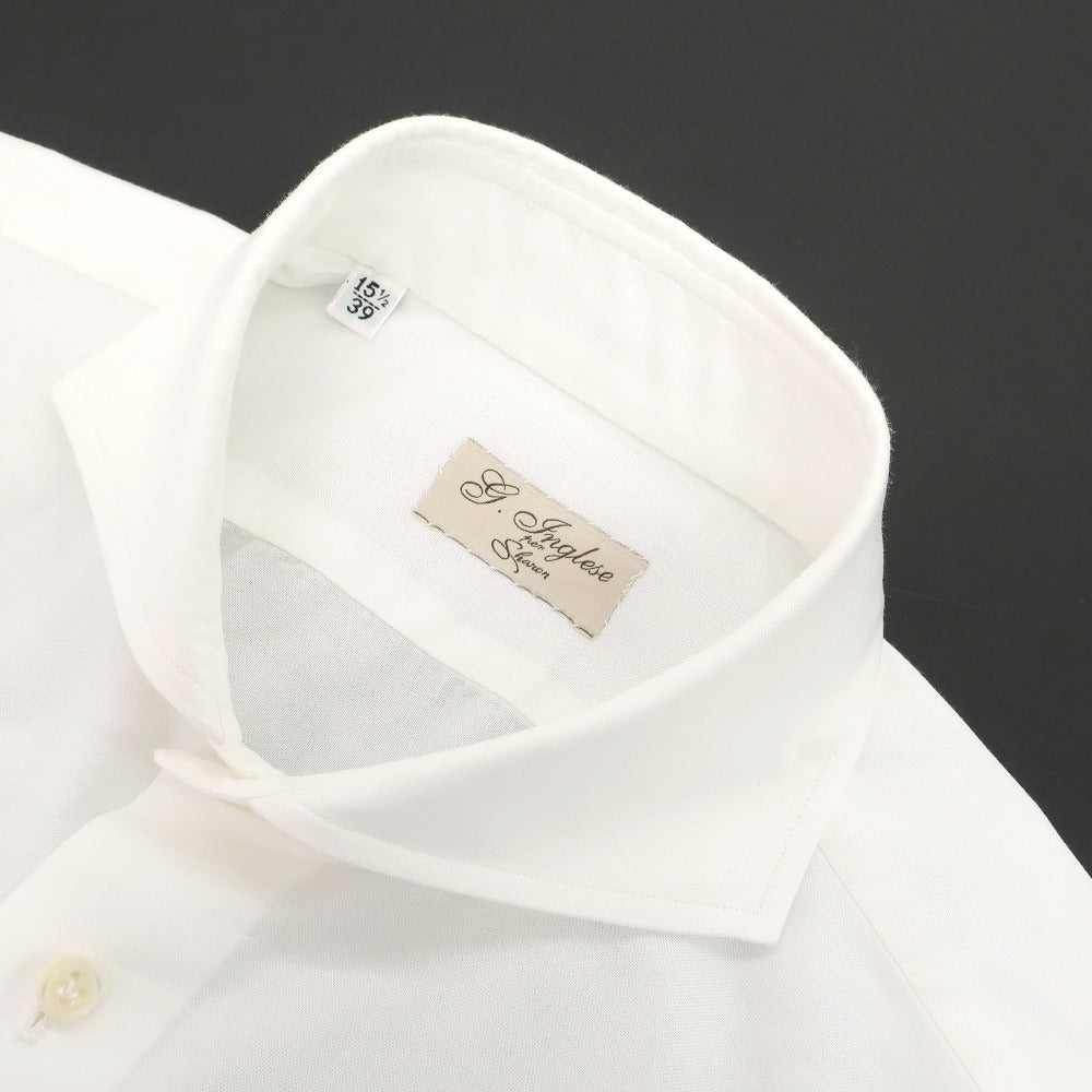 【中古】ジ イングレーゼ G.Inglese コットン カッタウェイ ドレスシャツ ホワイト【サイズ40】【 状態ランクA 】【 メンズ 】