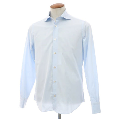 【中古】フィナモレ Finamore コットン ホリゾンタルカラー ドレスシャツ ライトブルー【サイズM】【 状態ランクA 】【 メンズ 】