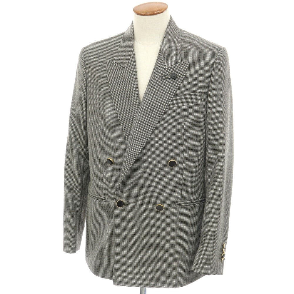 【中古】ラルディーニ LARDINI ウール ダブル4B テーラードジャケット ブラックxホワイト【サイズ48】【 状態ランクA 】【 メンズ 】