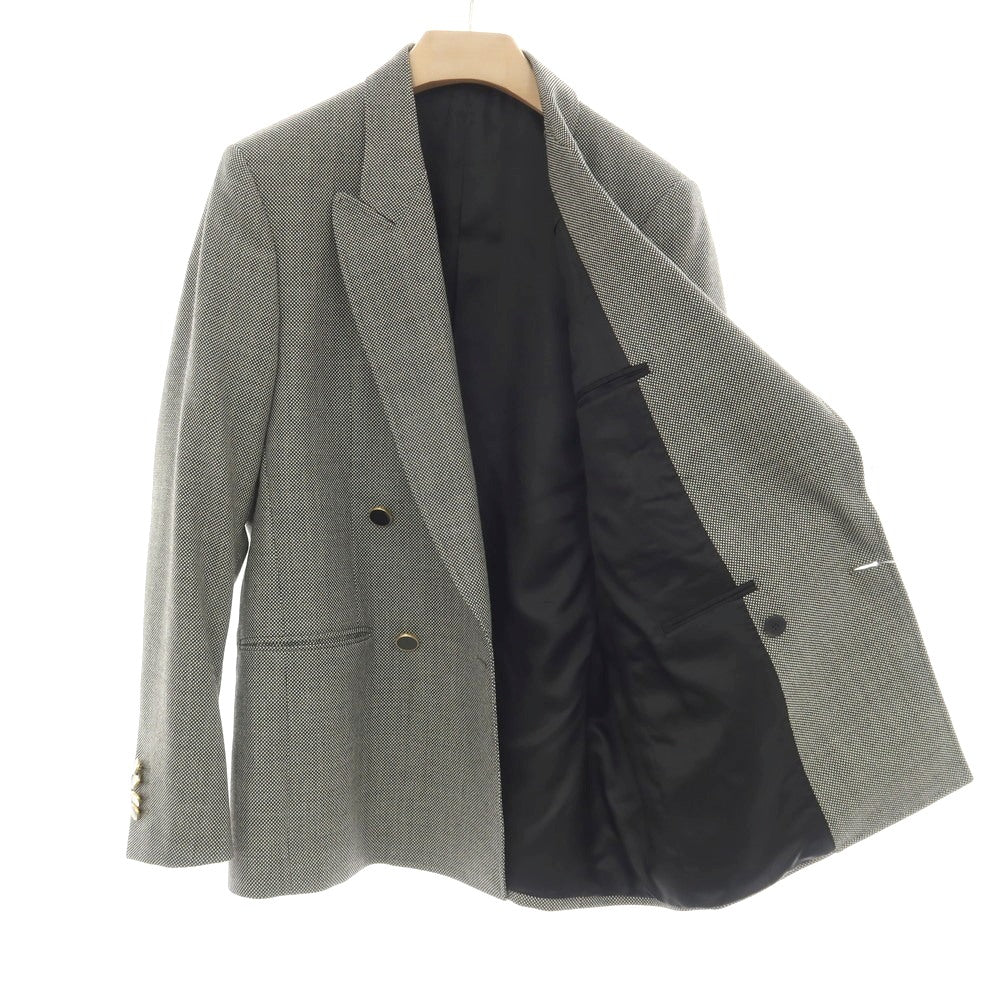 【中古】ラルディーニ LARDINI ウール ダブル4B テーラードジャケット ブラックxホワイト【サイズ48】【 状態ランクA 】【 メンズ 】