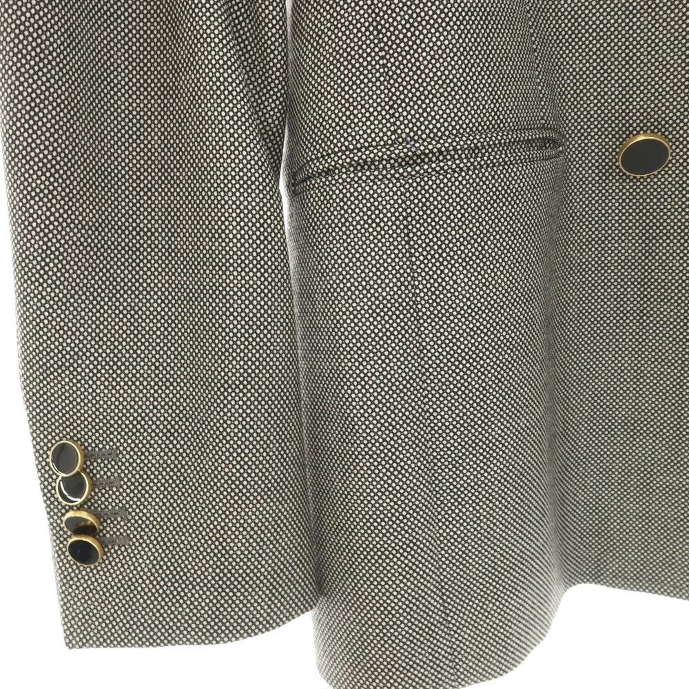 【中古】ラルディーニ LARDINI ウール ダブル4B テーラードジャケット ブラックxホワイト【サイズ48】【 状態ランクA 】【 メンズ 】