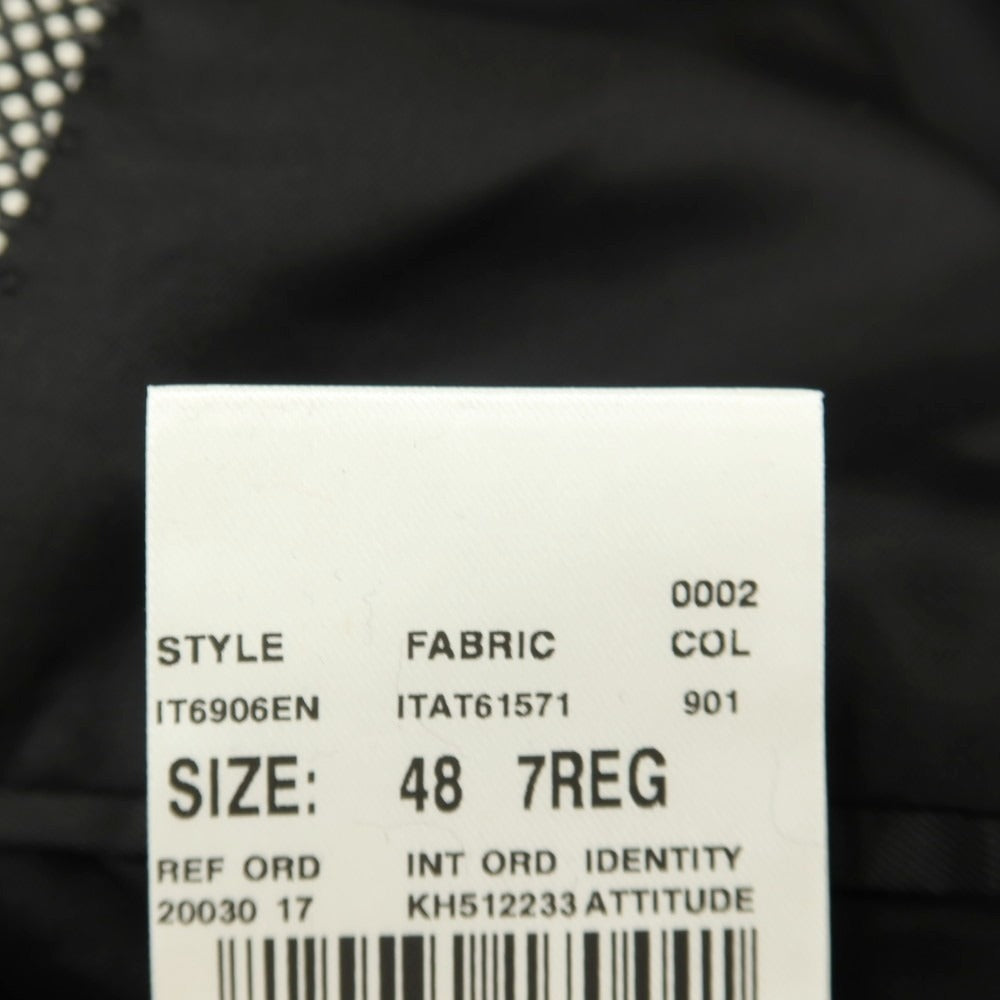 【中古】ラルディーニ LARDINI ウール ダブル4B テーラードジャケット ブラックxホワイト【サイズ48】【 状態ランクA 】【 メンズ 】