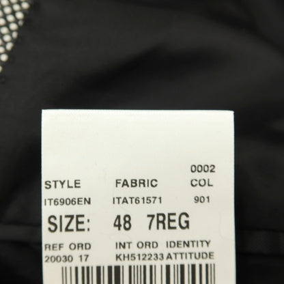 【中古】ラルディーニ LARDINI ウール ダブル4B テーラードジャケット ブラックxホワイト【サイズ48】【 状態ランクA 】【 メンズ 】