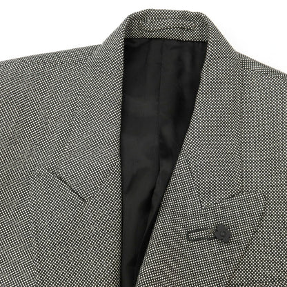 【中古】ラルディーニ LARDINI ウール ダブル4B テーラードジャケット ブラックxホワイト【サイズ48】【 状態ランクA 】【 メンズ 】