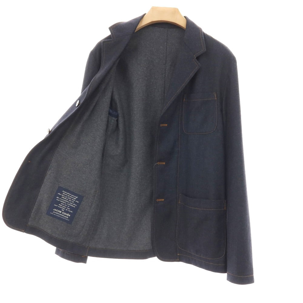 【中古】ヤコブコーエン JACOB COHEN J586 ストレッチ ウールコットンナイロン 3B カジュアルジャケット ネイビー【サイズ50】【 状態ランクA 】【 メンズ 】