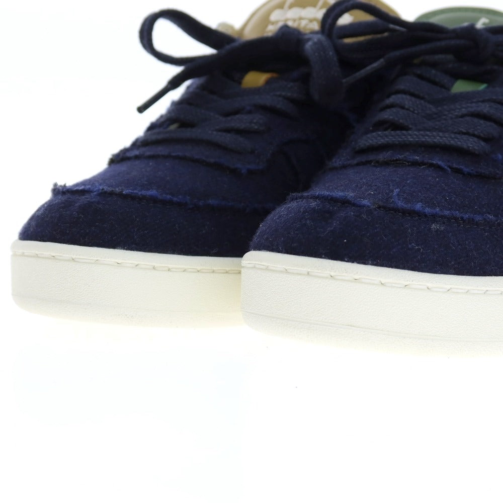 【中古】【未使用】ディアドラ Diadora MI Basket Row Cut ITA Valdilana ウールフランネル スニーカー ネイビー【サイズ26】【 状態ランクS 】【 メンズ 】