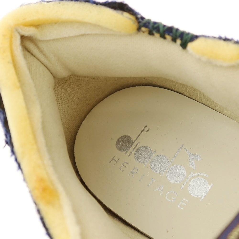 【中古】【未使用】ディアドラ Diadora MI Basket Row Cut ITA Valdilana ウールフランネル スニーカー ネイビー【サイズ26】【 状態ランクS 】【 メンズ 】
