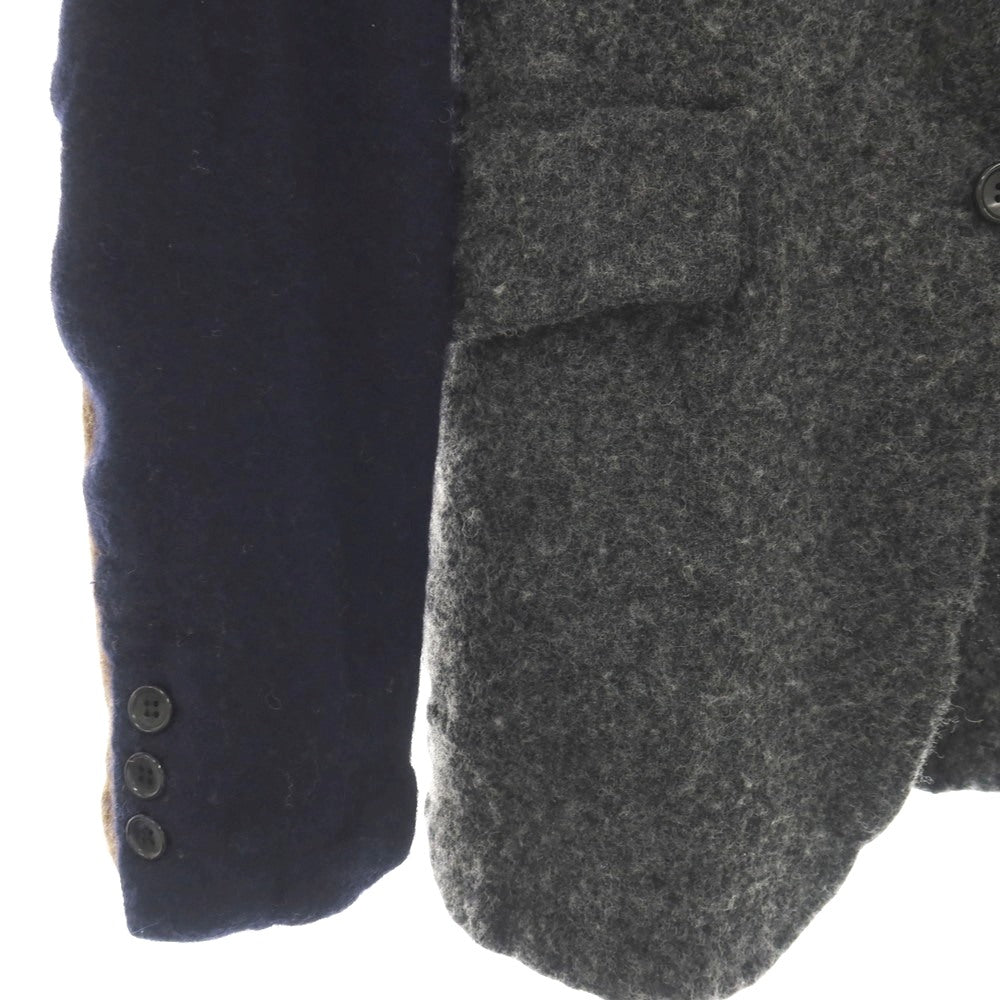 【中古】【未使用】コムデギャルソンシャツ COMME des GARCONS SHIRT 2025年秋冬 ウールナイロン3B カジュアルジャケット グレーxブラウン×ネイビー【サイズM】【 状態ランクS 】【 メンズ 】