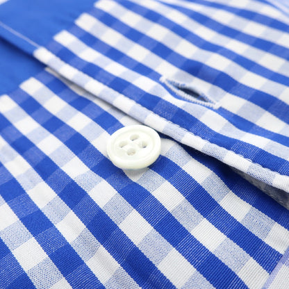 【中古】【未使用】コムデギャルソンシャツ COMME des GARCONS SHIRT 2025年秋冬 ストライプ チェック パッチワーク カジュアルシャツ ブルー系【サイズXS】【 状態ランクS 】【 メンズ 】