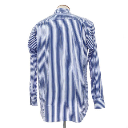 【中古】【未使用】コムデギャルソンシャツ COMME des GARCONS SHIRT 2025年秋冬 ストライプ チェック パッチワーク カジュアルシャツ ブルーxホワイト【サイズM】【 状態ランクS 】【 メンズ 】