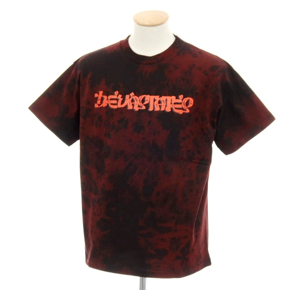 【中古】【未使用】ディーヴァ ステイツ DEVA STATES コットン クルーネック 半袖Ｔシャツ ブリーチドブラック（ブラック×ボルドー）【サイズS】【 状態ランクS 】【 メンズ 】