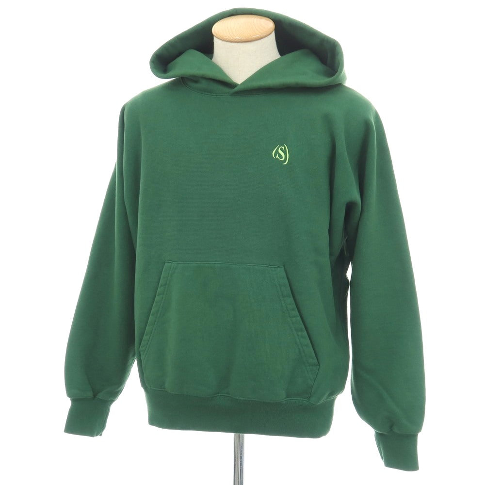【中古】ストックホルムサーフボードクラブ STOCKHOLM SURFBOARD CLUB コットン スウェット 裏起毛 プルオーバー パーカー グリーン【サイズS】【 状態ランクC 】【 メンズ 】