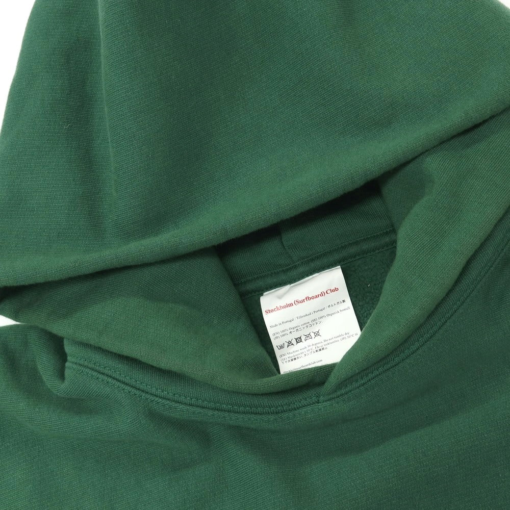 【中古】ストックホルムサーフボードクラブ STOCKHOLM SURFBOARD CLUB コットン スウェット 裏起毛 プルオーバー パーカー グリーン【サイズS】【 状態ランクC 】【 メンズ 】