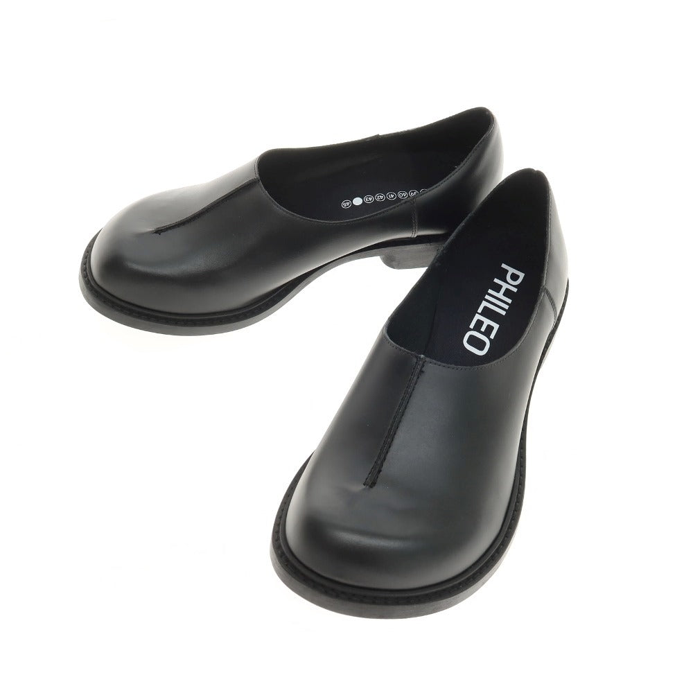 【中古】【未使用】フィレオ Phileo CLOG STRATE PHI07SH002 レザー スリッポン ブラック【サイズ44】【 状態ランクS 】【 メンズ 】