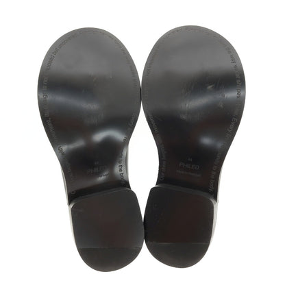 【中古】【未使用】フィレオ Phileo CLOG STRATE PHI07SH002 レザー スリッポン ブラック【サイズ44】【 状態ランクS 】【 メンズ 】