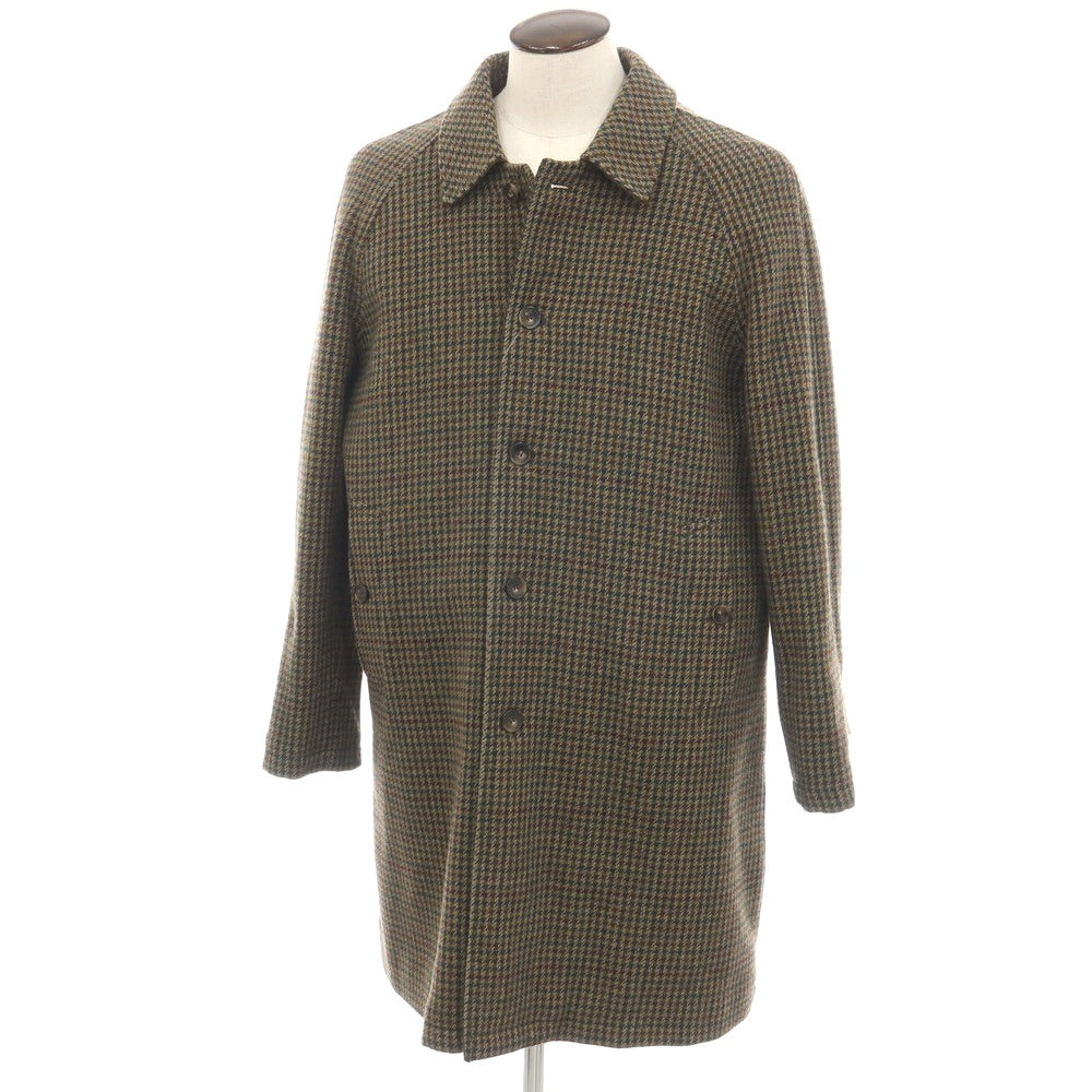 【新品】リンペルメアビレ l’impermeabile NEW DEANFW ウール ガンクラブチェック 中綿入り ステンカラーコート カーキ【サイズ54】【 状態ランクN 】【 メンズ 】