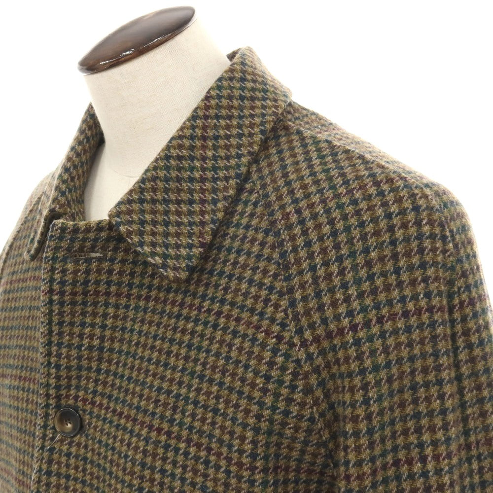 【新品】リンペルメアビレ l’impermeabile NEW DEANFW ウール ガンクラブチェック 中綿入り ステンカラーコート カーキ【サイズ54】【 状態ランクN 】【 メンズ 】