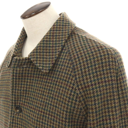【新品】リンペルメアビレ l’impermeabile NEW DEANFW ウール ガンクラブチェック 中綿入り ステンカラーコート カーキ【サイズ54】【 状態ランクN 】【 メンズ 】