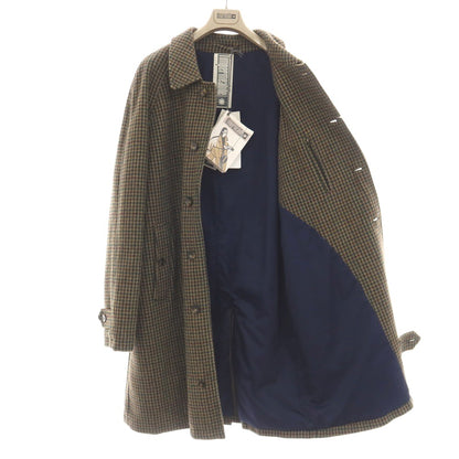 【新品】リンペルメアビレ l’impermeabile NEW DEANFW ウール ガンクラブチェック 中綿入り ステンカラーコート カーキ【サイズ54】【 状態ランクN 】【 メンズ 】