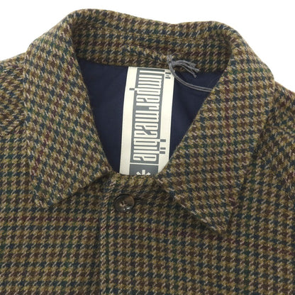 【新品】リンペルメアビレ l’impermeabile NEW DEANFW ウール ガンクラブチェック 中綿入り ステンカラーコート カーキ【サイズ54】【 状態ランクN 】【 メンズ 】