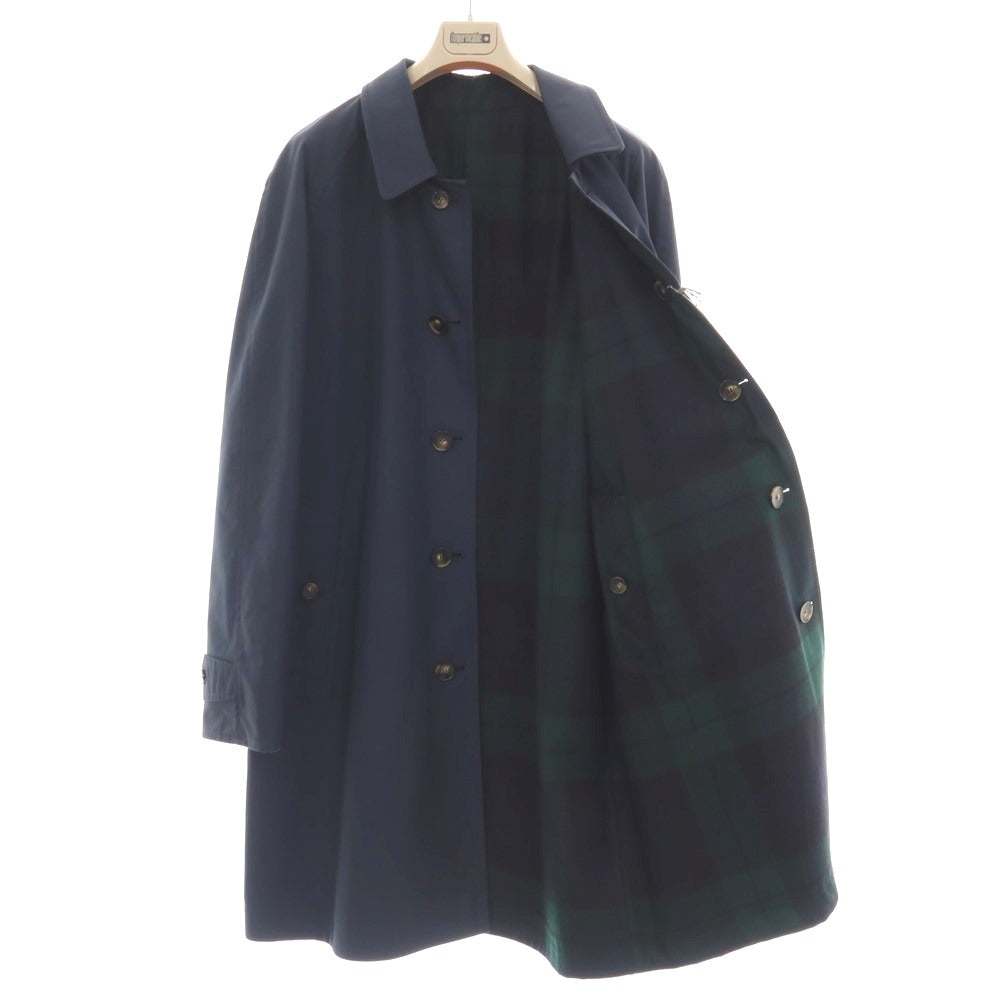 【新品】リンペルメアビレ l’impermeabile DEAN リバーシブル コットン×ウール ステンカラーコート ネイビーxグリーン【サイズ52】【 状態ランクN 】【 メンズ 】