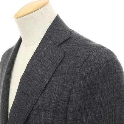 【新品】カナーリ CANALI ウール チェック 3B 3つボタンスーツ グレーxダークブラウン【サイズ44】【 状態ランクN 】【 メンズ 】