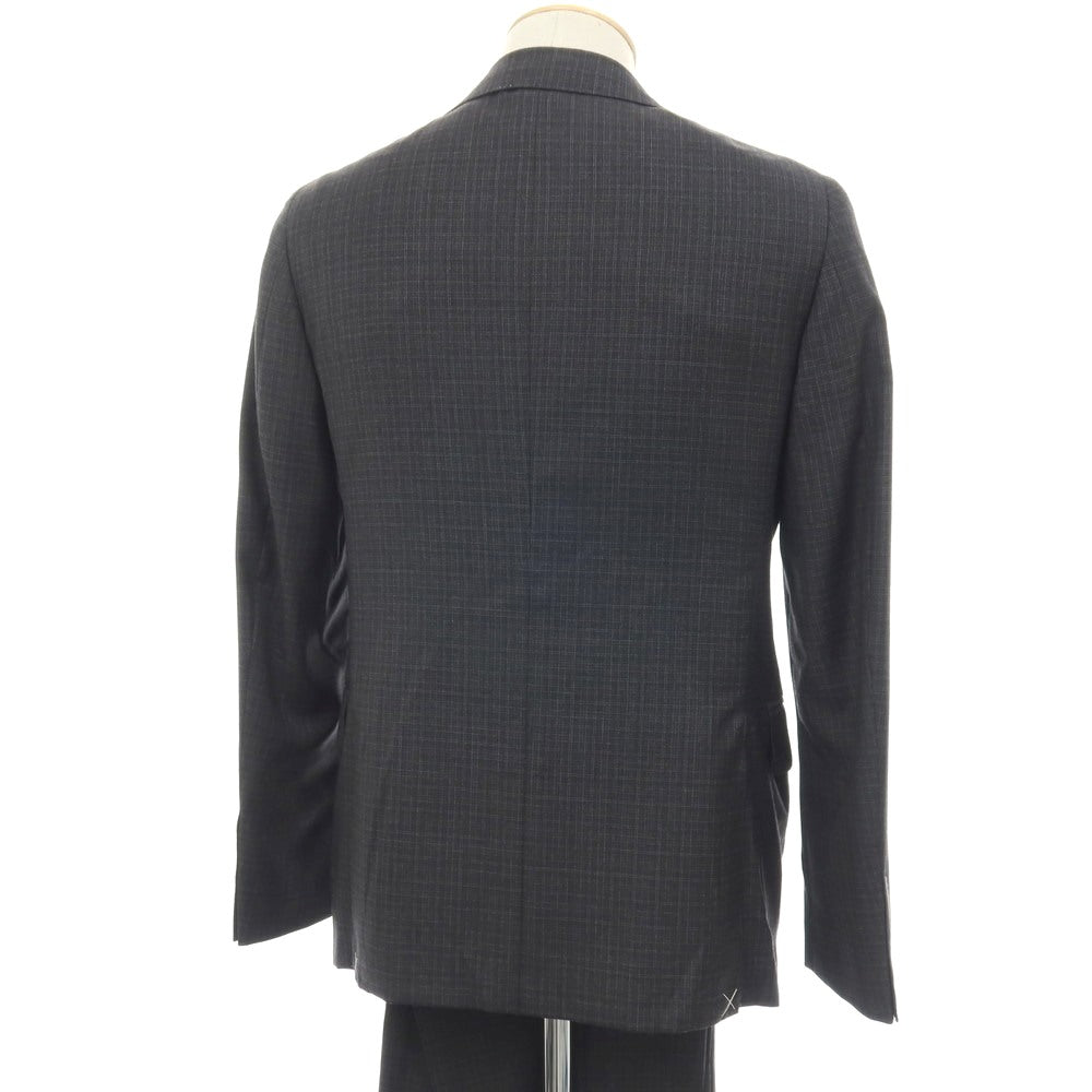 【新品】カナーリ CANALI ウール チェック 3B 3つボタンスーツ グレーxダークブラウン【サイズ44】【 状態ランクN 】【 メンズ 】