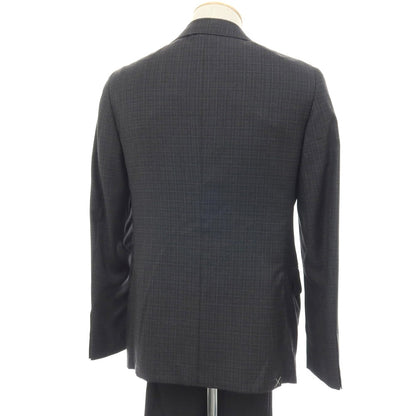 【新品】カナーリ CANALI ウール チェック 3B 3つボタンスーツ グレーxダークブラウン【サイズ44】【 状態ランクN 】【 メンズ 】