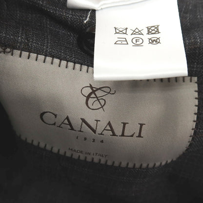 【新品】カナーリ CANALI ウール チェック 3B 3つボタンスーツ グレーxダークブラウン【サイズ44】【 状態ランクN 】【 メンズ 】